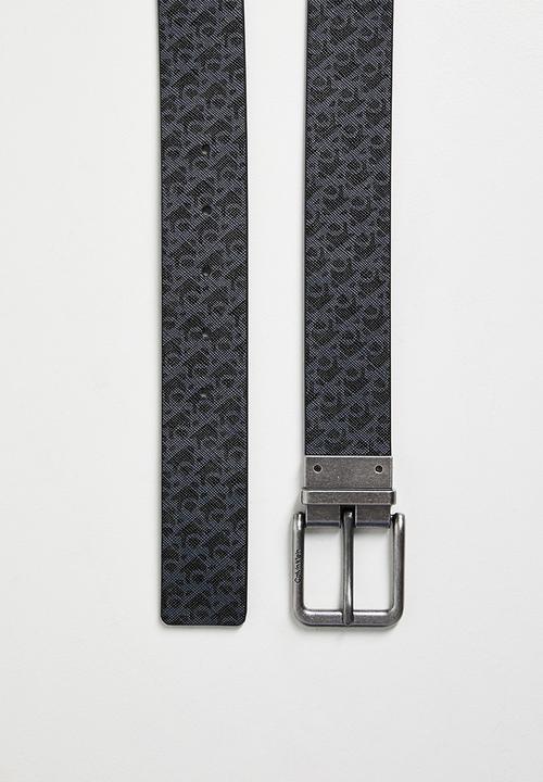 Calvin Klein - Casual Pin Buckle 35Mm Rev/Adj - Black/Black AOP/Antique Silver