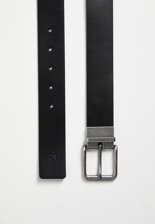 Calvin Klein - Casual Pin Buckle 35Mm Rev/Adj - Black/Black AOP/Antique Silver