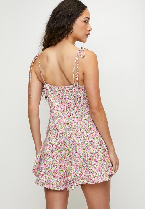 Brave Soul - Ladies Playsuit With Tie Straps Floral Print - multi