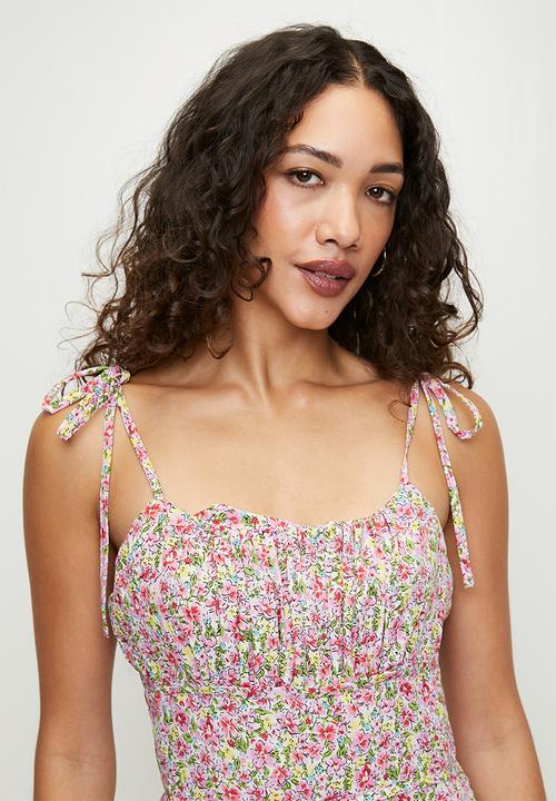 Brave Soul - Ladies Playsuit With Tie Straps Floral Print - multi