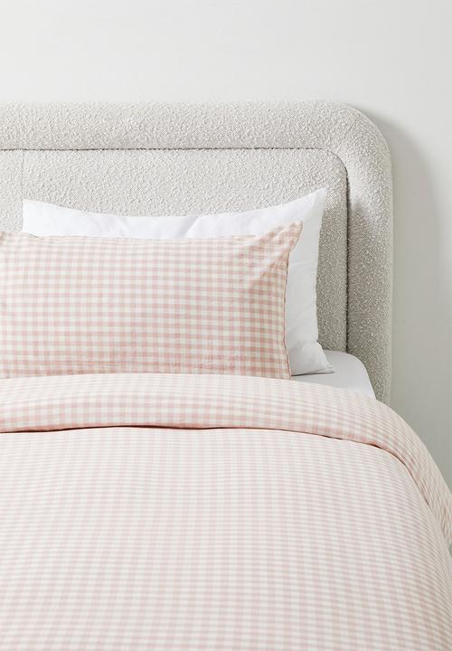 Phlo Studio - Gingham Washed Cotton Duvet Set - Pink