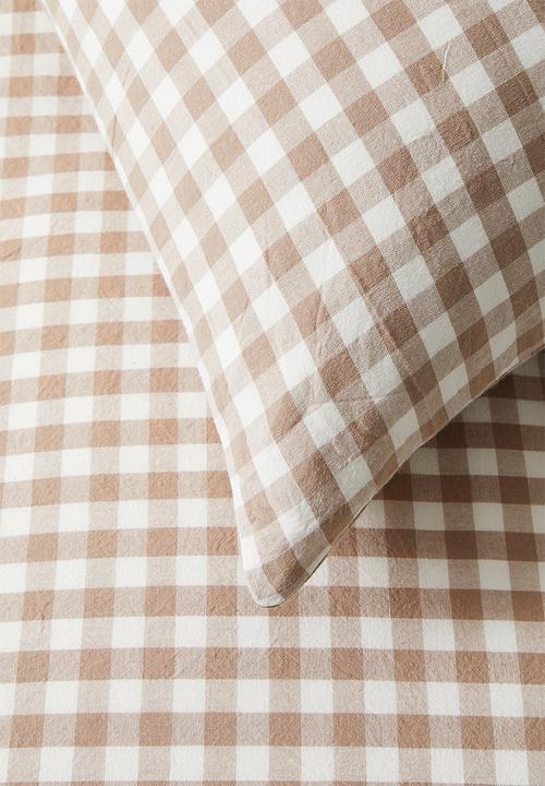 Phlo Studio - Check Washed Cotton Duvet Set - Natural