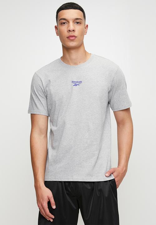 Reebok - Mitcham Front Back Logo Crew Neck Tee - Light Grey Marl