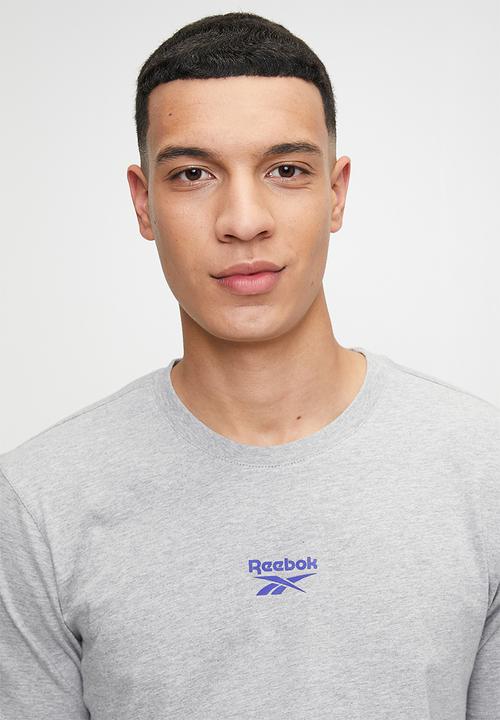 Reebok - Mitcham Front Back Logo Crew Neck Tee - Light Grey Marl
