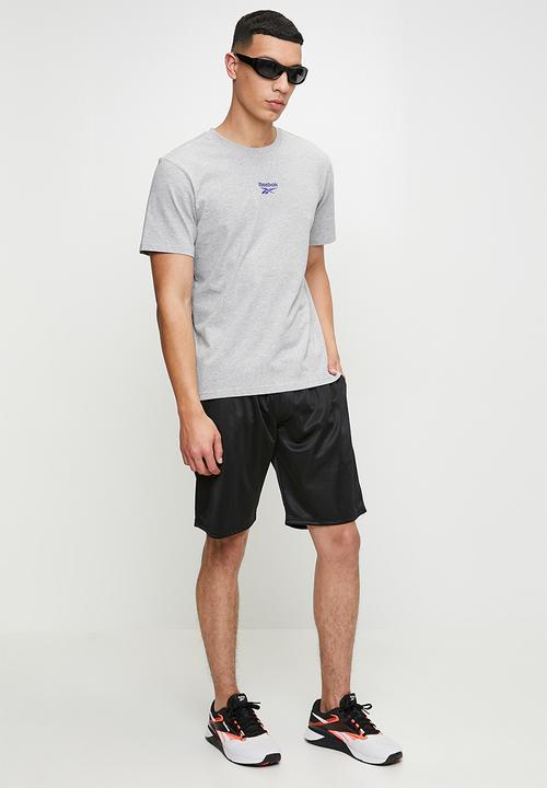 Reebok - Mitcham Front Back Logo Crew Neck Tee - Light Grey Marl