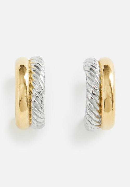 Tessa Design - Jean two tone double hoop earrings-multi