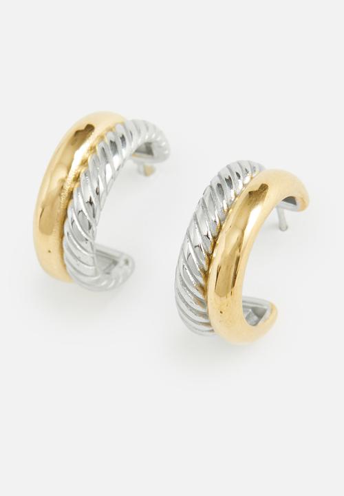 Tessa Design - Jean two tone double hoop earrings-multi