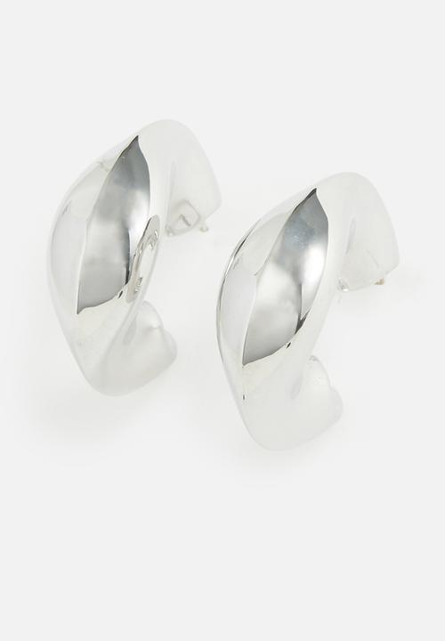 Tessa Design - Iris chunky hoop earrings-silver