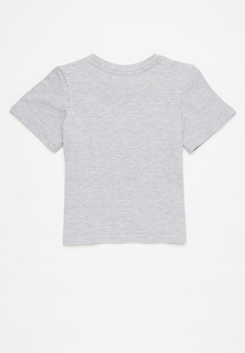 Pop Candy - 2 pack graphic print tee - grey/navy/dino