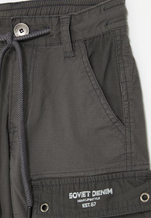 SOVIET - Boys fashion rib stop short - dark grey