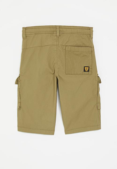 SOVIET - Boys fashion rib stop short - tobacco