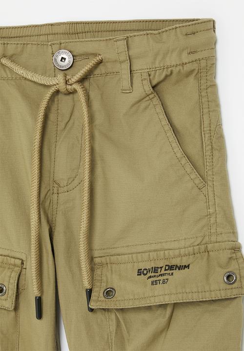 SOVIET - Boys fashion rib stop short - tobacco
