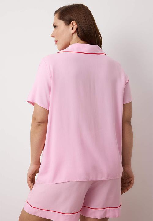 Trendyol - Pink Piping Detailed Pyjamas Set