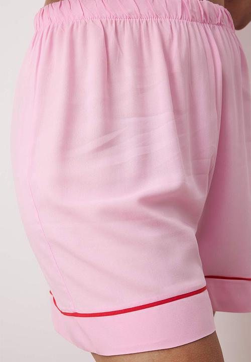 Trendyol - Pink Piping Detailed Pyjamas Set