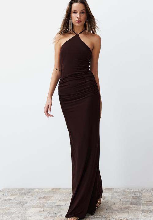 Trendyol - Fitted Knitted Dress - Brown