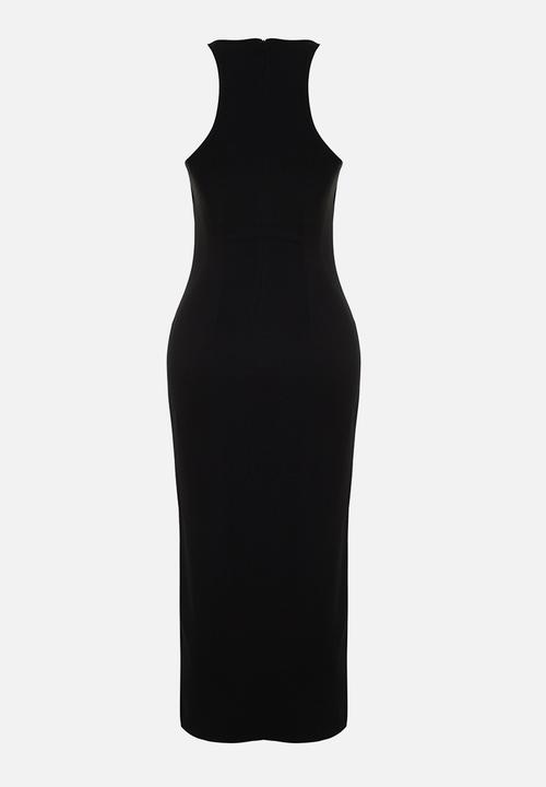 Trendyol - Embellished Fitted Evening Dress - Black