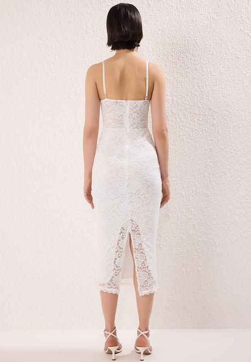 Trendyol - Lace Midi Dress - White