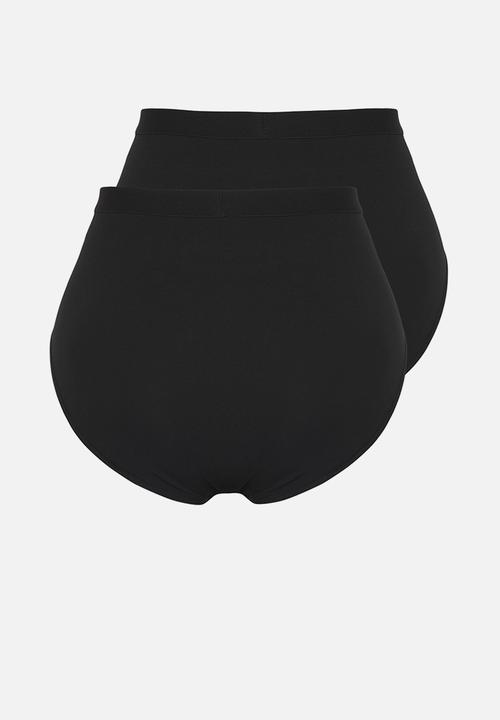 Trendyol - 2 pack high waist shapewear plus size panties - black-skin