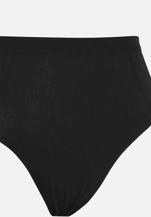 Trendyol - 2 pack high waist shapewear plus size panties - black-skin