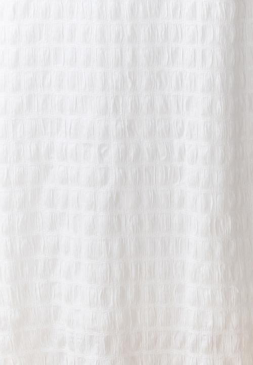 Trendyol - Plain Textured Crew Neck  Maxi Dress - White