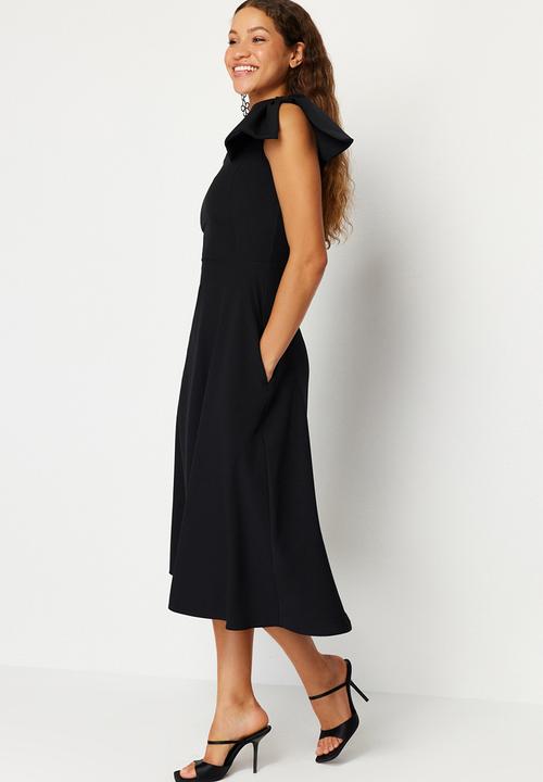 Trendyol - A-Line Bow Detailed Woven Evening Dress - Black
