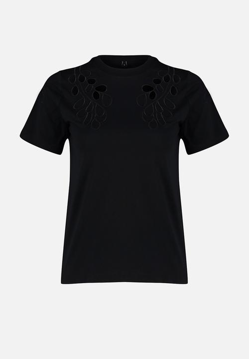 Trendyol - Embroidered pattern knitted T-shirt - black