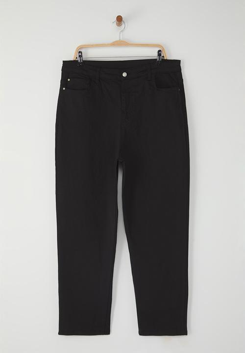 Trendyol - Black high waist plus size mom jeans - black