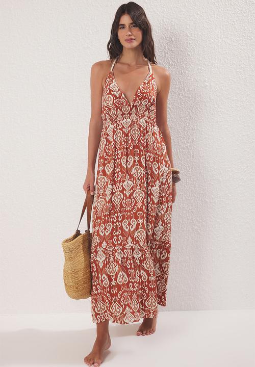 Trendyol - Patterned Maxi Woven Beach Dress - Multi