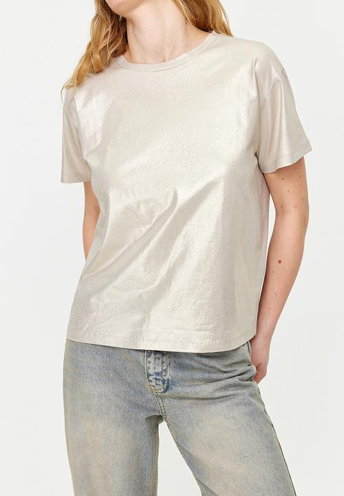 Trendyol - Metallic t-shirt top - gold