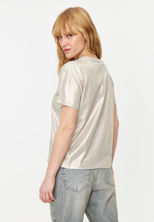 Trendyol - Metallic t-shirt top - gold