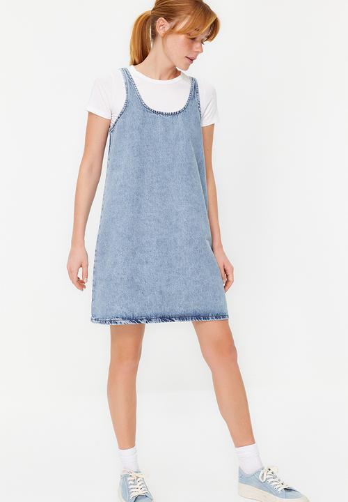 Trendyol - Oversize mini denim dress - blue