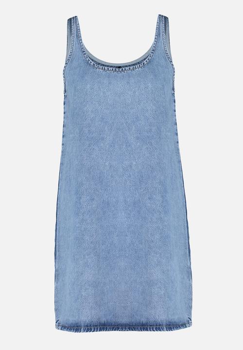 Trendyol - Oversize mini denim dress - blue