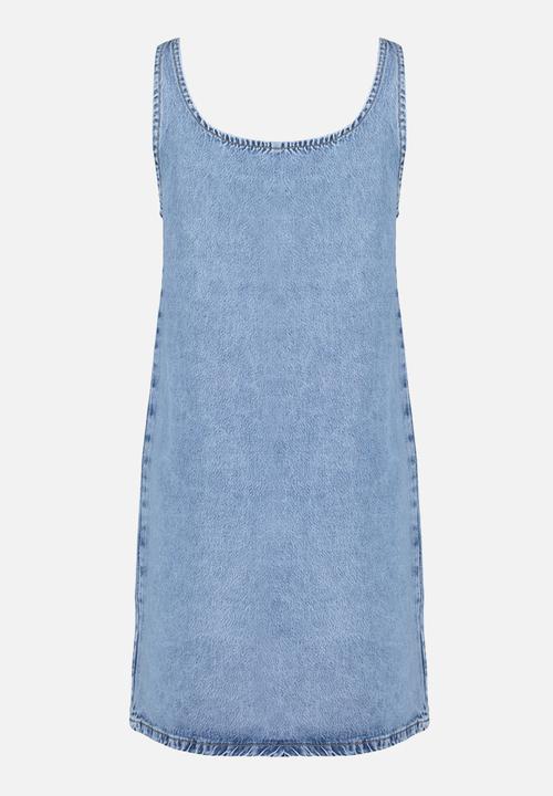 Trendyol - Oversize mini denim dress - blue