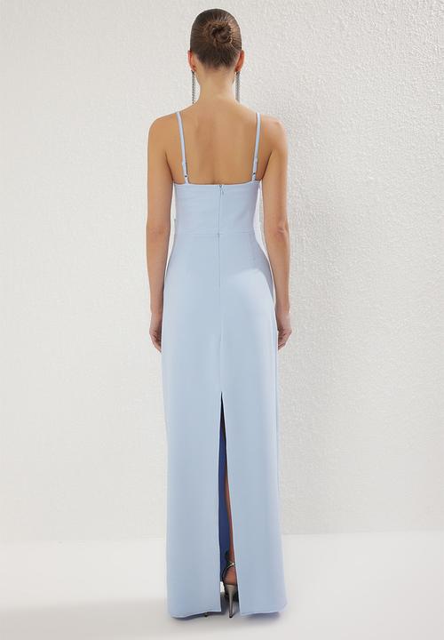 Trendyol - Stone print woven long elegant evening night graduation dress - light blue