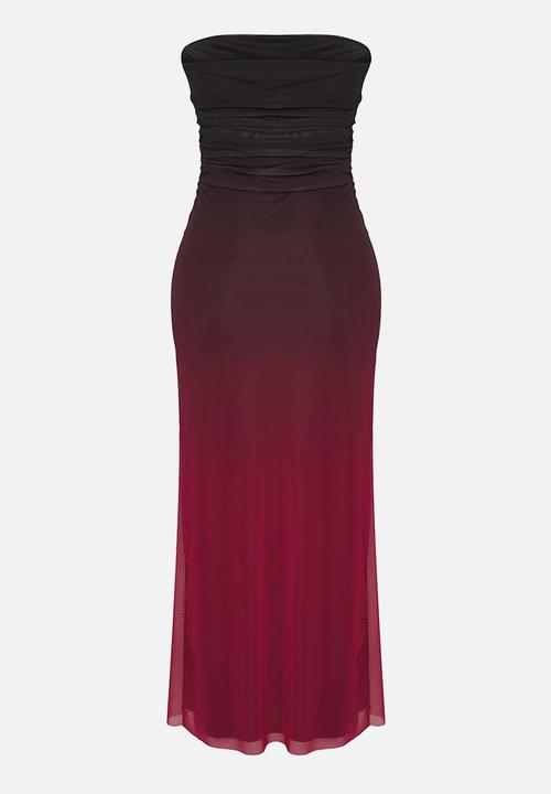 Trendyol - Gradient Tube Dress - Black/Red