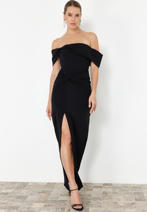 Trendyol - Woven Long Elegant Evening Dress - Black