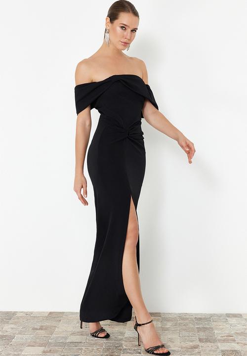 Trendyol - Woven Long Elegant Evening Dress - Black