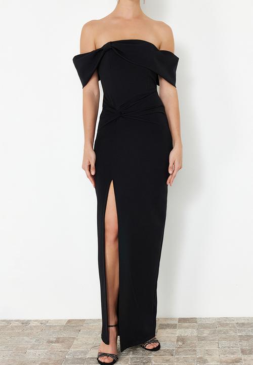 Trendyol - Woven Long Elegant Evening Dress - Black