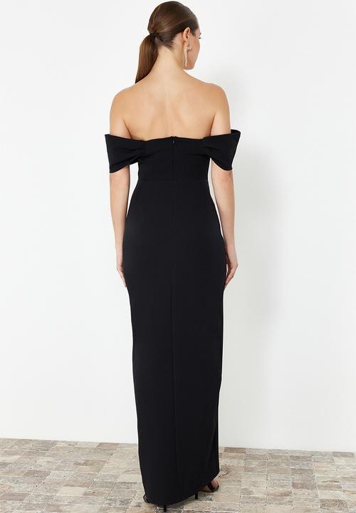 Trendyol - Woven Long Elegant Evening Dress - Black