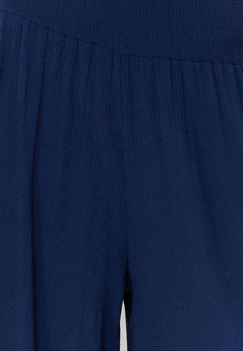 Trendyol - Woven Gipe Detailed Beach Trousers - Navy