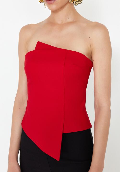 Trendyol - Fitted woven bustier - red