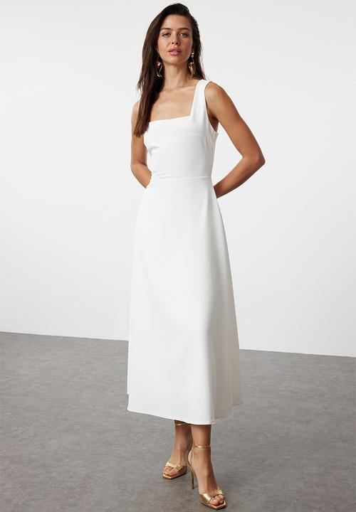 Trendyol - A-Cut Woven Wedding/Marriage Elegant Evening Dress - White