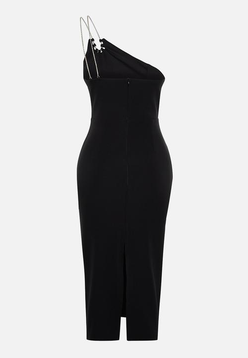 Trendyol - Bodycon Shiny Stone Woven Elegant Evening Dress - Black