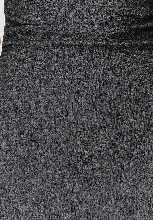 Trendyol - Strapless gathered fitted midi flexible knitted pencil dress - anthracite