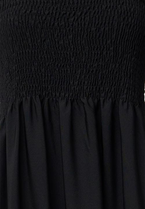 Trendyol - Plain A Cut Square Neck Lined Maxi Woven Dress - Black