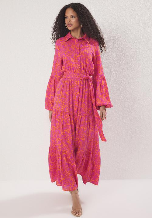 Trendyol - Floral Woven Viscose Dress - Pink