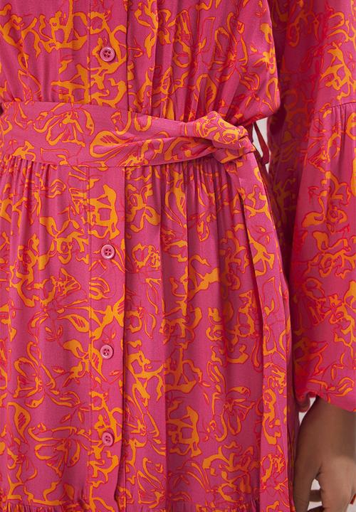 Trendyol - Floral Woven Viscose Dress - Pink
