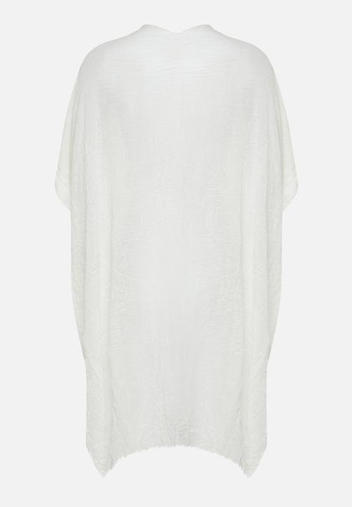 Trendyol - Midi Woven Tassel Beach Kimono & Kaftan - White