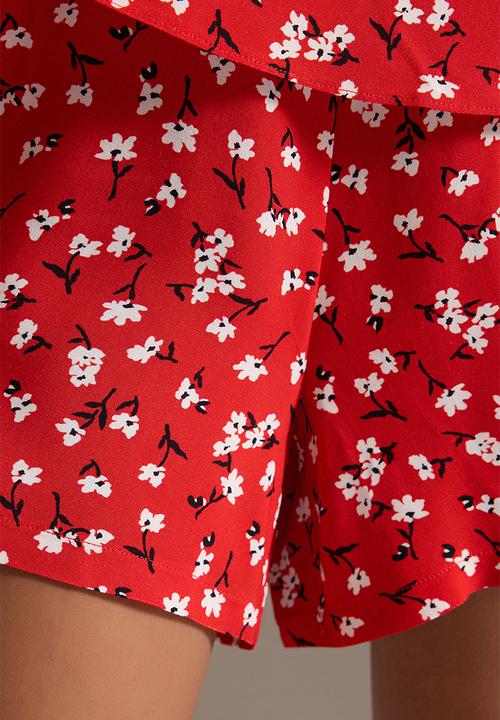 Trendyol - Floral Woven Jumpsuit - Red