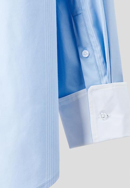 H&M - H&M Atelier: Striped cotton shirt - light blue striped